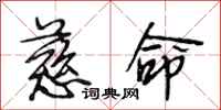 段相林慈命行书怎么写
