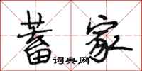 段相林蓄家行书怎么写