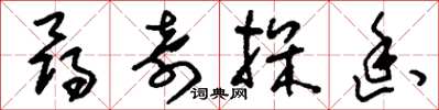 刘少英寻奇探幽草书怎么写