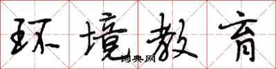 段相林环境教育行书怎么写