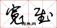 朱锡荣宽慰草书怎么写