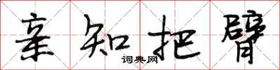 段相林亲知把臂行书怎么写
