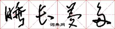 刘少英睡长梦多草书怎么写