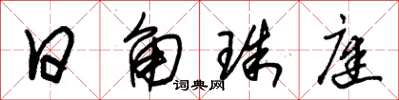 朱锡荣日角珠庭草书怎么写