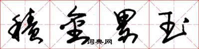 朱锡荣积金累玉草书怎么写