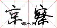 段相林京察行书怎么写