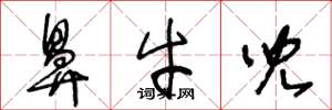 王冬龄鼻牛儿草书怎么写