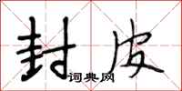 段相林封皮行书怎么写