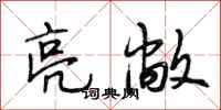 段相林亮敞行书怎么写