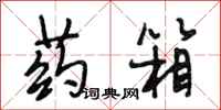 段相林药箱行书怎么写