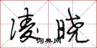 段相林凌晓行书怎么写