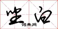 朱锡荣坐白草书怎么写