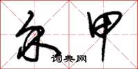 朱锡荣介甲草书怎么写