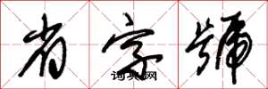 朱锡荣省字号草书怎么写