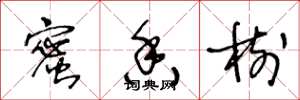 王冬龄蜜香树草书怎么写