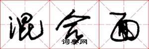 朱锡荣混合面草书怎么写