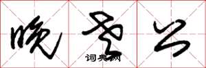 朱锡荣晚老公草书怎么写