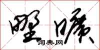 朱锡荣野旷草书怎么写