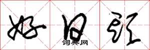 朱锡荣好日头草书怎么写