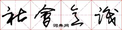 朱锡荣社会意识草书怎么写