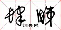 朱锡荣肆睇草书怎么写