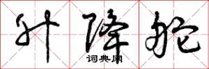 曾庆福升降舵草书怎么写