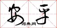 曾庆福安平草书怎么写