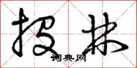 曾庆福投林草书怎么写