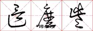 曾庆福这么些草书怎么写