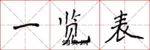 侯登峰一览表楷书怎么写