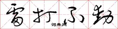 曾庆福雷打不动草书怎么写