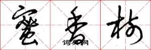 曾庆福蜜香树草书怎么写