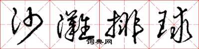 曾庆福沙滩排球草书怎么写