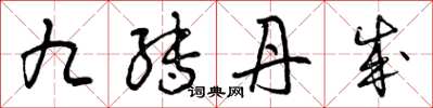 曾庆福九转丹成草书怎么写