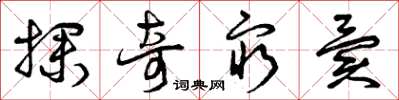 曾庆福探奇穷异草书怎么写