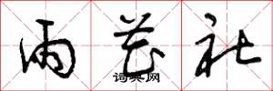 曾庆福雨花社草书怎么写