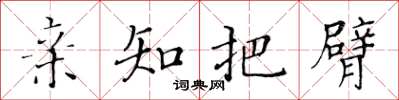 黄华生亲知把臂楷书怎么写