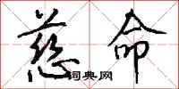 钱沛云慈命行书怎么写