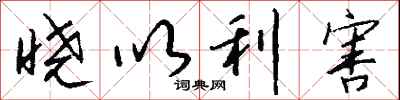 钱沛云晓以利害行书怎么写