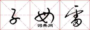 梁锦英子母雷草书怎么写