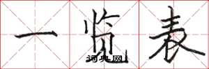 骆恒光一览表楷书怎么写