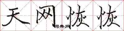 骆恒光天网恢恢楷书怎么写