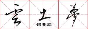 梁锦英云土梦草书怎么写