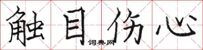 骆恒光触目伤心楷书怎么写