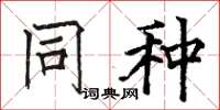 骆恒光同种楷书怎么写