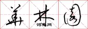 梁锦英华林园草书怎么写