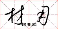 梁锦英材用草书怎么写