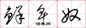 梁锦英鲜卑奴草书怎么写