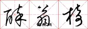 梁锦英醉翁椅草书怎么写