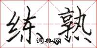 骆恒光练熟楷书怎么写
